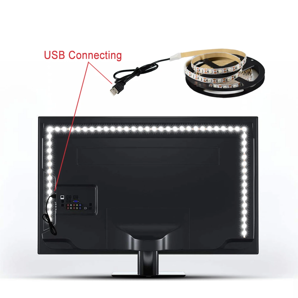 Светодиодная лента светильник светящаяся USB 5 В декоративная подсветка 60