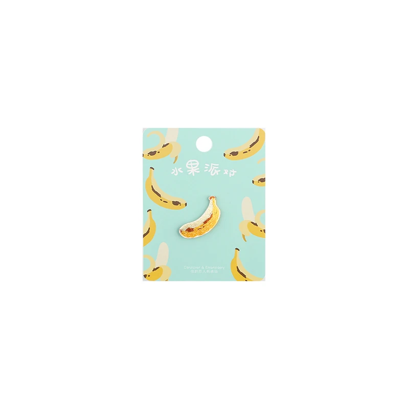 Banana Mr. paper 9 видов конструкций Kawaii фрукты клубники арбуз ананас персик стежка патч Стикеры DIY Одежда мешок деко Ткань стикер s - Цвет: Banana
