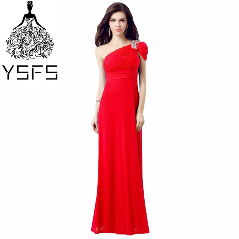 Праздничное платье Красный одно плечо шифон линии Вечерние платья Элегантный