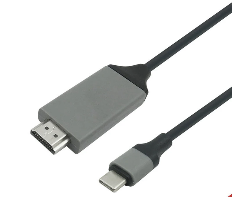 Кабель HDMI типа C к телевизору HD ТВ проектор Шнур адаптер для Macbook LG G5 samsung Galaxy S10 S10e S9 S8 Plus Note8 9 Note10 - Цвет: 2m Grey Black