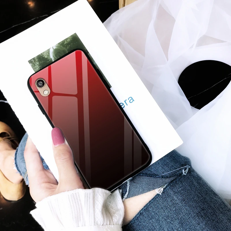 For Honor 8S Glass Case Huawei Honor 8S Case Tempered Gradient Hard Cover Phone Case on For Huawei Honor 8S KSE-LX9 8 S Honor8S