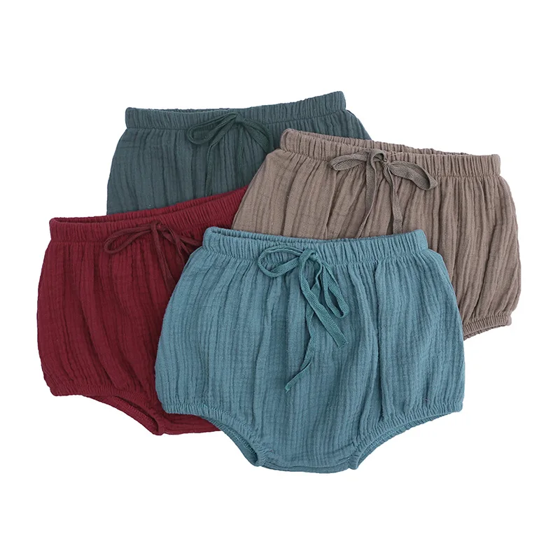 

Summer New Baby Boys Linen Cotton Fashion Casual Large PP Shorts Infant Solid Color Cotton Linen Toddler Baby Girls Bread Pants