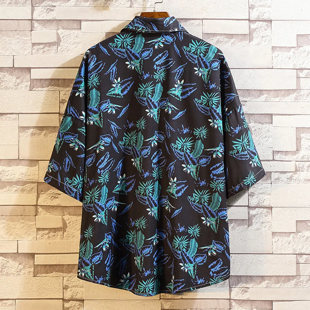 Мужские рубашки Топы блузки летние повседневные Гавайский стиль печати