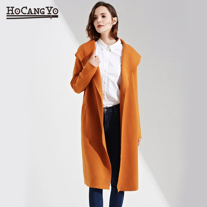 HCYO Winter Sweaters Cardigan Ladies Sweater Coat Slim Solid Hooded Knitting Thick Cardigans Free Size |
