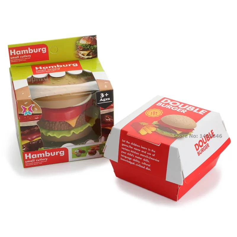 Игрушка еда гамбургер пластиковая сборка говядина овощи игрушки Обучение Дети