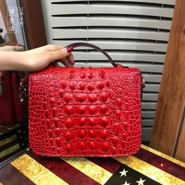 Шикарная популярная женская сумка на плечо с клапаном из натуральной коровьей кожи с узором «крокодиловая кожа», женская сумка через плечо, маленькие роскошные сумки