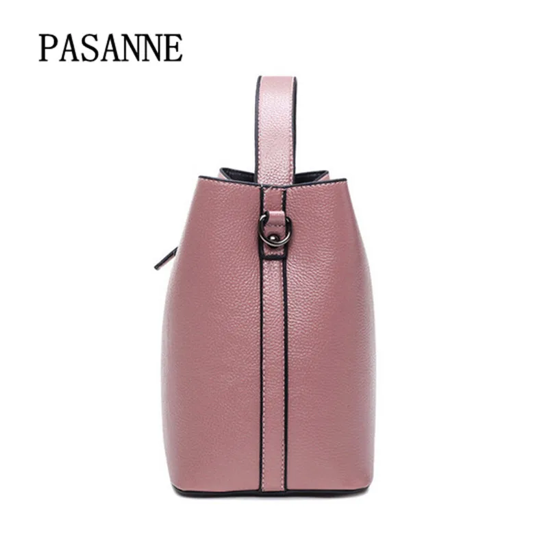 Новинка 2017 женская сумка ведро PASANNE брендовые кожаные простые сумки модная на
