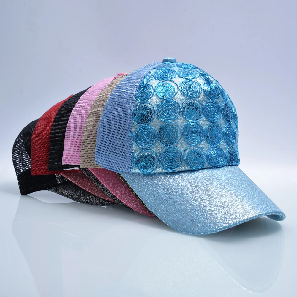 TQMSMY Paillette Bling artistic circle sequins mesh Baseball cap men women travel leisure hat trucker snapback HATS TMWL05 | Аксессуары
