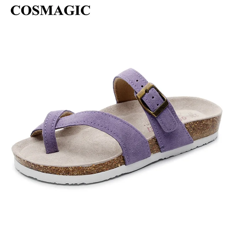 COSMAGIC 2020 Новые летние пляжные пробковые шлепанцы повседневные женские из нубука