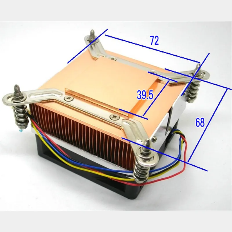 4 контактный медный радиатор процессора 2U 50 мм 1150/1151/1155 1356 1366 2011 двойной шариковый