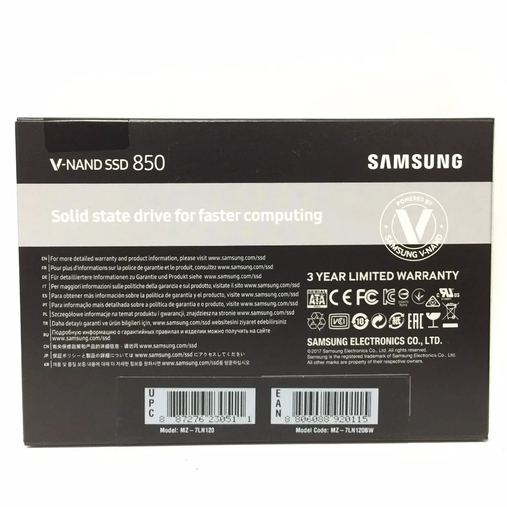 Samsung 850 120 ГБ г 2 5 SATA3 SSD настольных ПК компьютер ноутбук Server Internal Solid State Dribe |