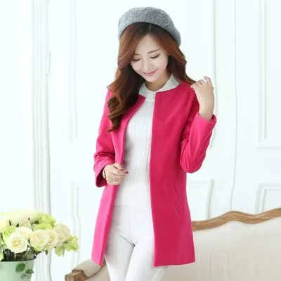 Fitaylor Для женщин одежда OL Тонкий Шерстяное пальто Дамы Длинный блейзер осень-зима