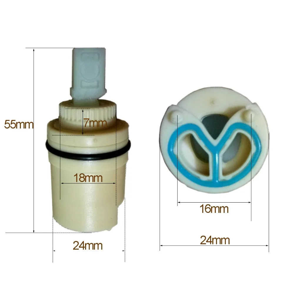 

55mmx24mm Hot Cold Water Diverter ceramic cartridge replacement faucet accessories mixer valve