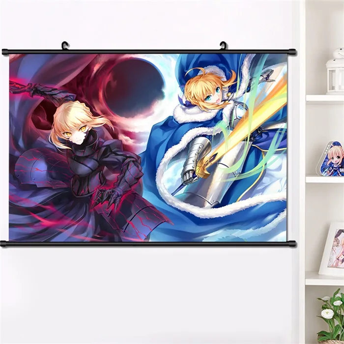 C Японская игра-аниме Fate/stay night Saber Alter FGO настенный Свиток Плакат манга настенные подвесные плакаты украшение дома 40*60 см - Цвет: C