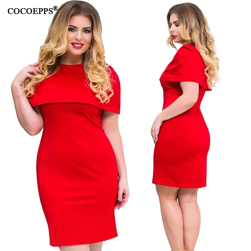 Облегающее летнее женское платье CACNCUT 2019 размеры 5XL 6XL женские офисные платья