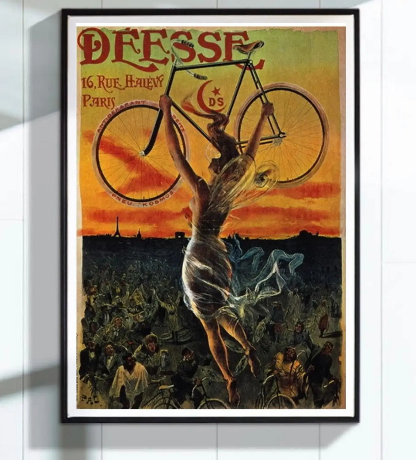 DEESSE 16 RUE PARIS DS Bike Beauty position Memory Canvas Retro Vintage плакат из крафт-бумаги DIY Wall Home Bar постеры