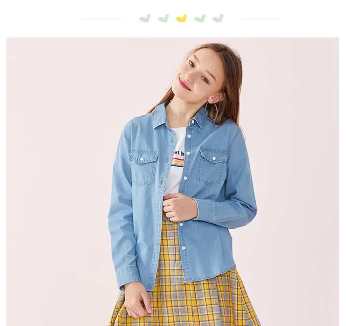 SEMIR Женская клетчатая рубашка из хлопка с воротником, рубашка с вышивкой, зауженная Талия, длинная на спине, пуговицы на манжетах