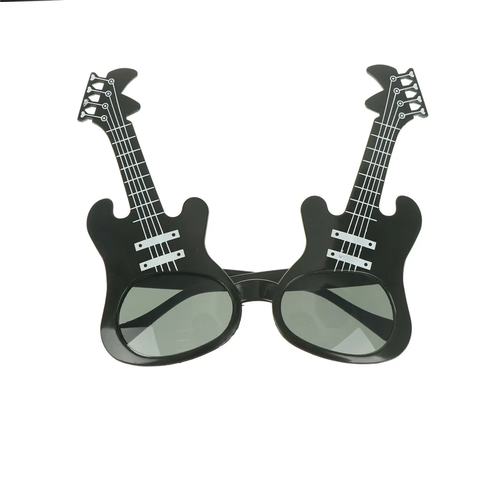 Черный Очки для рок-гитары забавные солнцезащитные очки для детей и взрослых Бар KTV очки для дня рождения танцевальные предметы для вечеринки подарок - Цвет: Черный