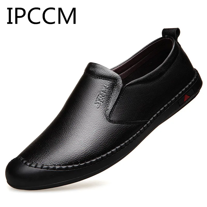 IPCCM Autumn New Fashion Breathable Leather Handmade Men's Casual Soft Bottom Comfortable Slip Light And | Обувь