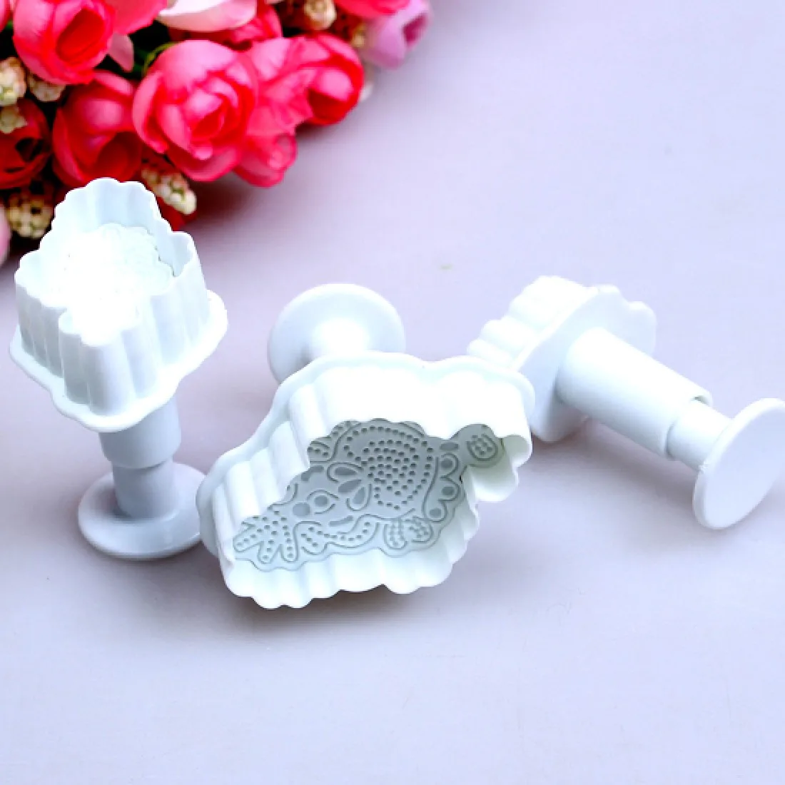 Силиконовые DIY Сердце Звезда помадки украшения торта сахарное ремесло Плунжер