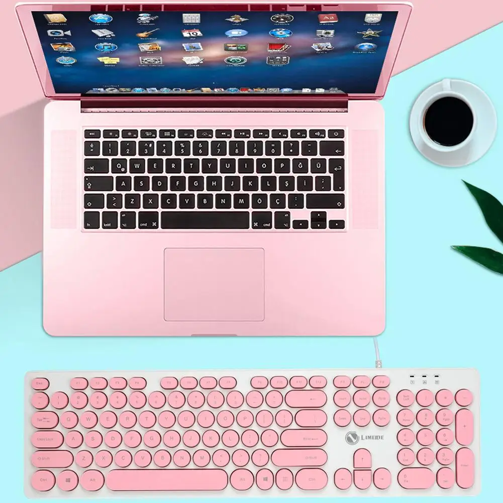 Горячая Распродажа стиль ретро Панк клавиатура с круглым Keycap USB Проводная