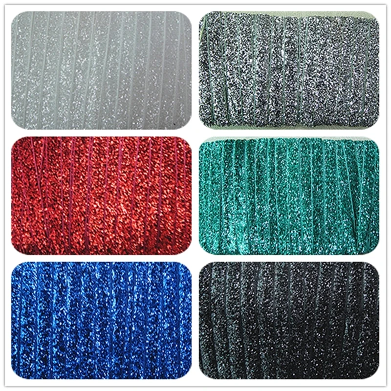 3/8inch 9mm glitter ribbon 25yards/roll for hair tie headband | Дом и сад