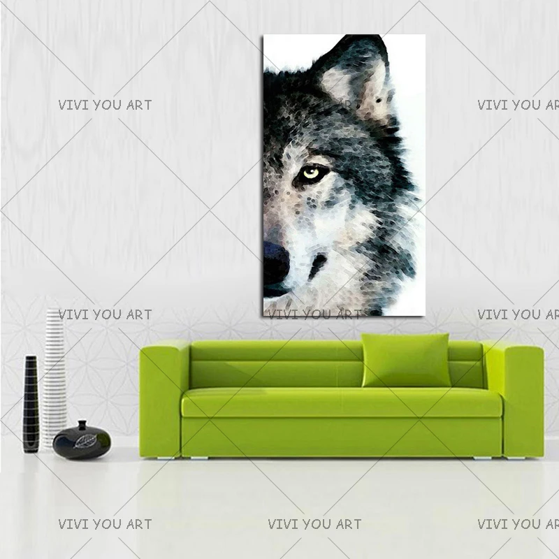 Skilled Painter Hand-painted High Quality Modern Abstract Timber Wolf Oil Painting on Canvas Handmade Lonely | Дом и сад