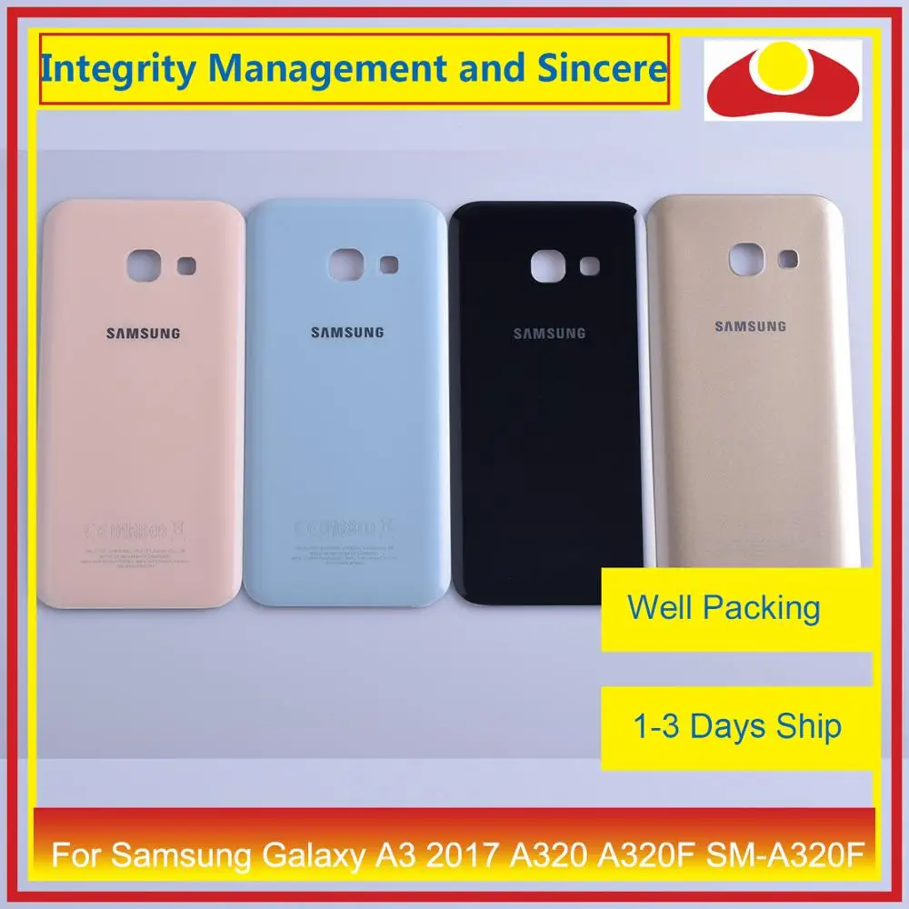 Оригинальный корпус для Samsung Galaxy A3 2017 A320 A320F задняя крышка батарейного отсека