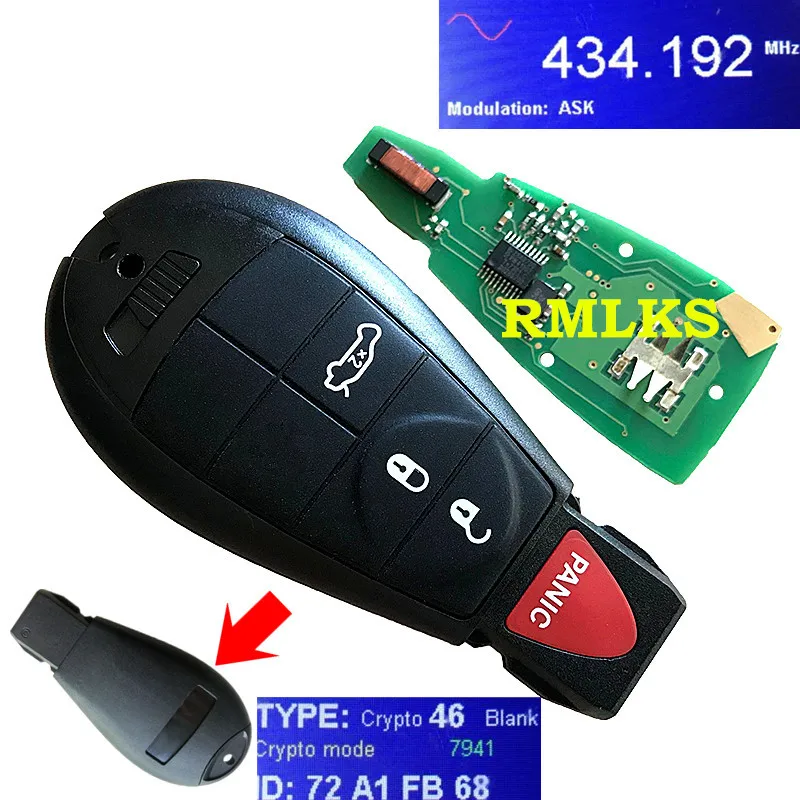 4 кнопки дистанционного управления бесключевым входом foмене SMARTKEY для Dodge Grand Caravan