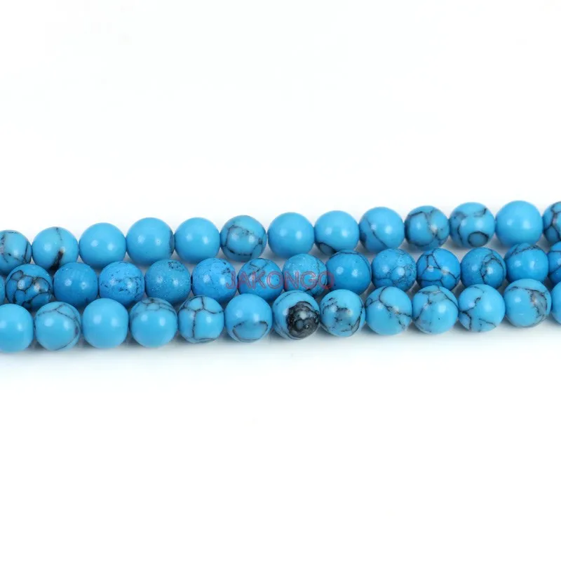 Лидер продаж круглые бусины из Королевского синего камня 4 мм 6 8 10 для