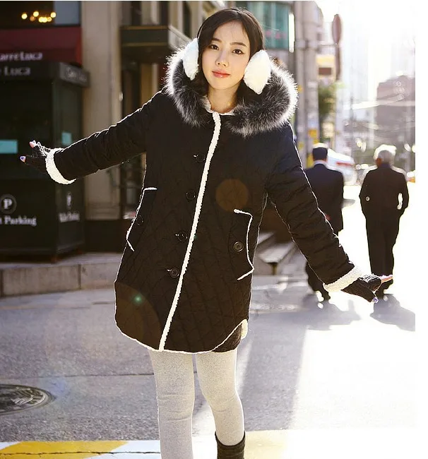 Бесплатная доставка зимняя теплая куртка с меховым воротником и подкладкой из