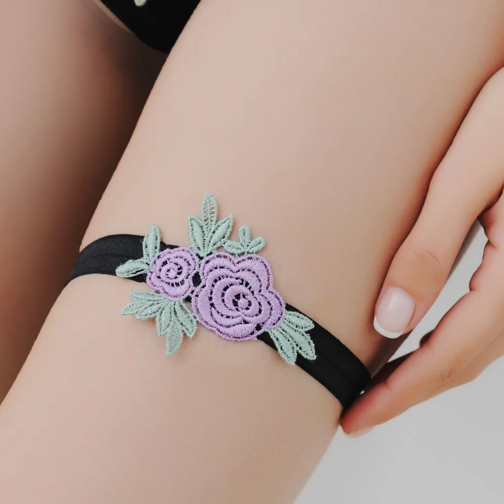 Свадебные цветочные сексуальные подвязки с вышивкой для женщин/невесты