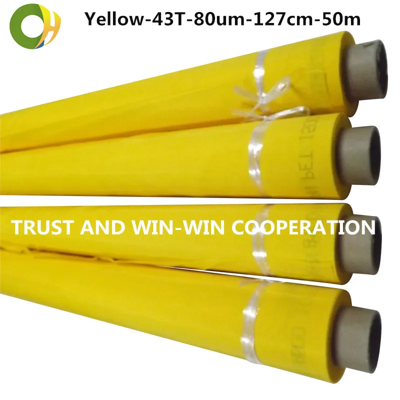 

Free Shipping ! Yellow 43T-80um-127cm-50mts PCB Screen Printing Fabrics