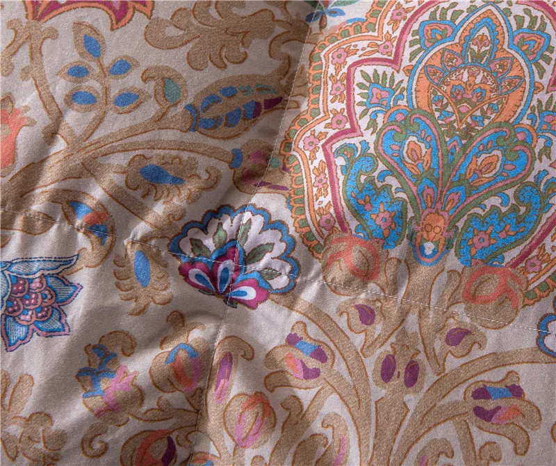 Утепленное одеяло из 100% хлопка с принтом гусиный пух полноразмерный Королевский