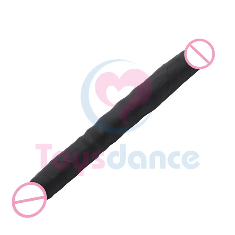 Toysdance 30 см из настоящего силикона мателлическая основа двойная насадка