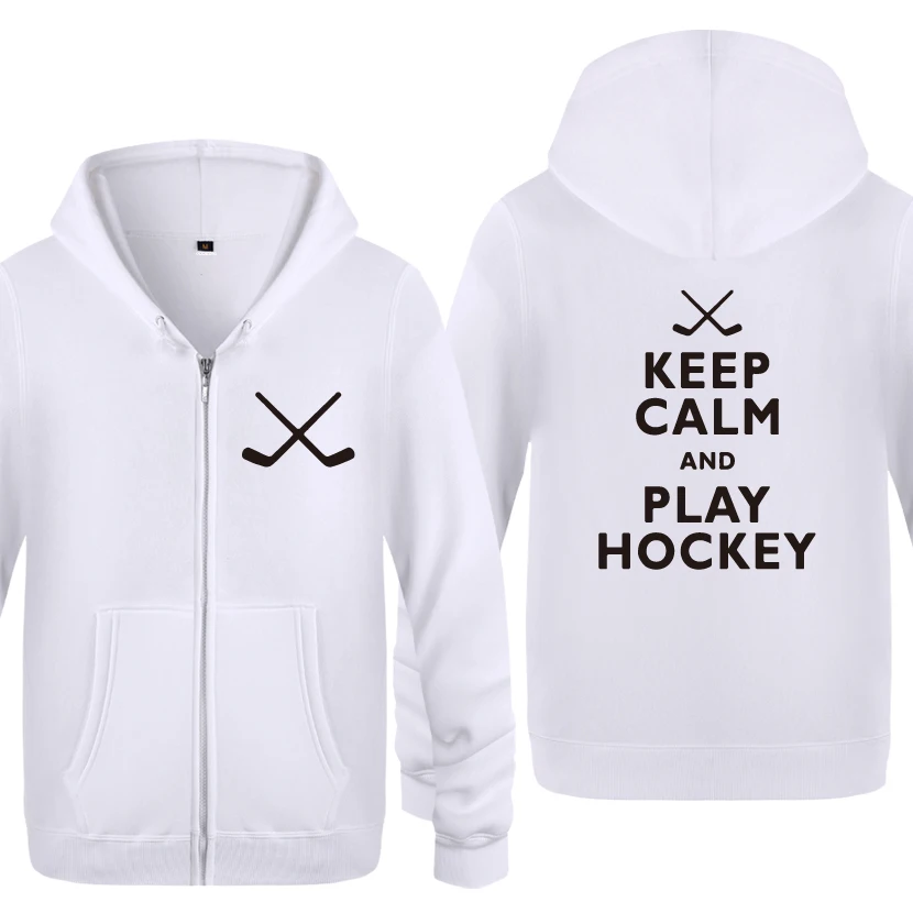 Keep Calm and Play Hockey креативные толстовки для мужчин 2018 мужские флисовые кардиганы на