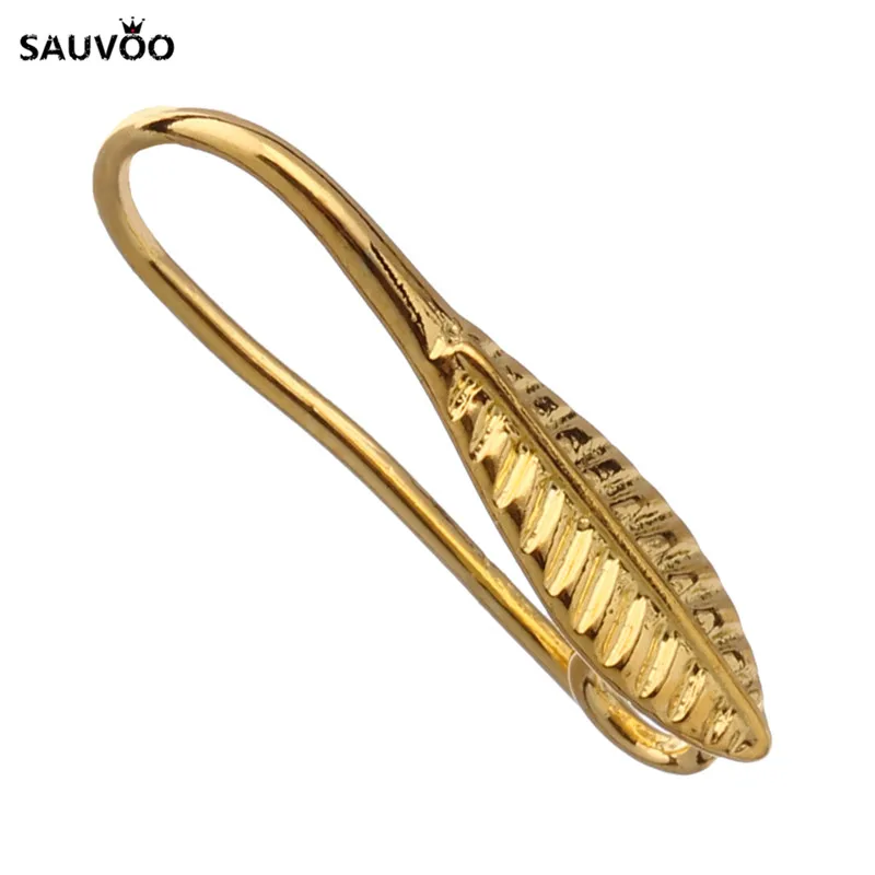 10 шт. золотые/серебристый лист клипсы для ушей запонки серьги без пирсинга