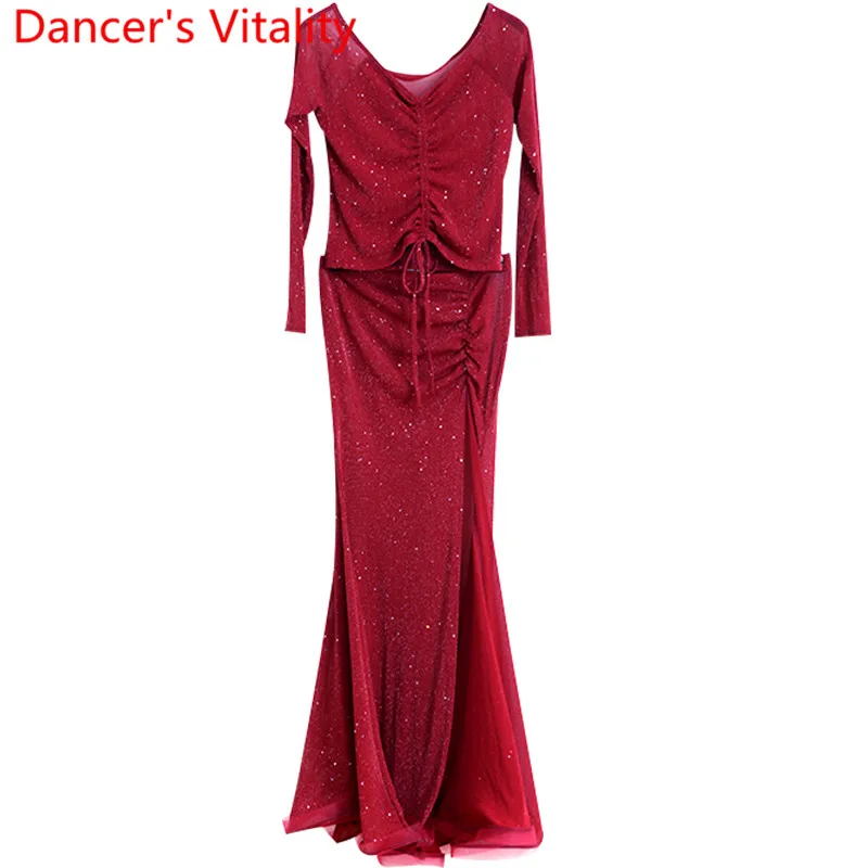 Женщины Восточный Индийский Танец Живота Практика Одежда Drawstring вырезать Топ