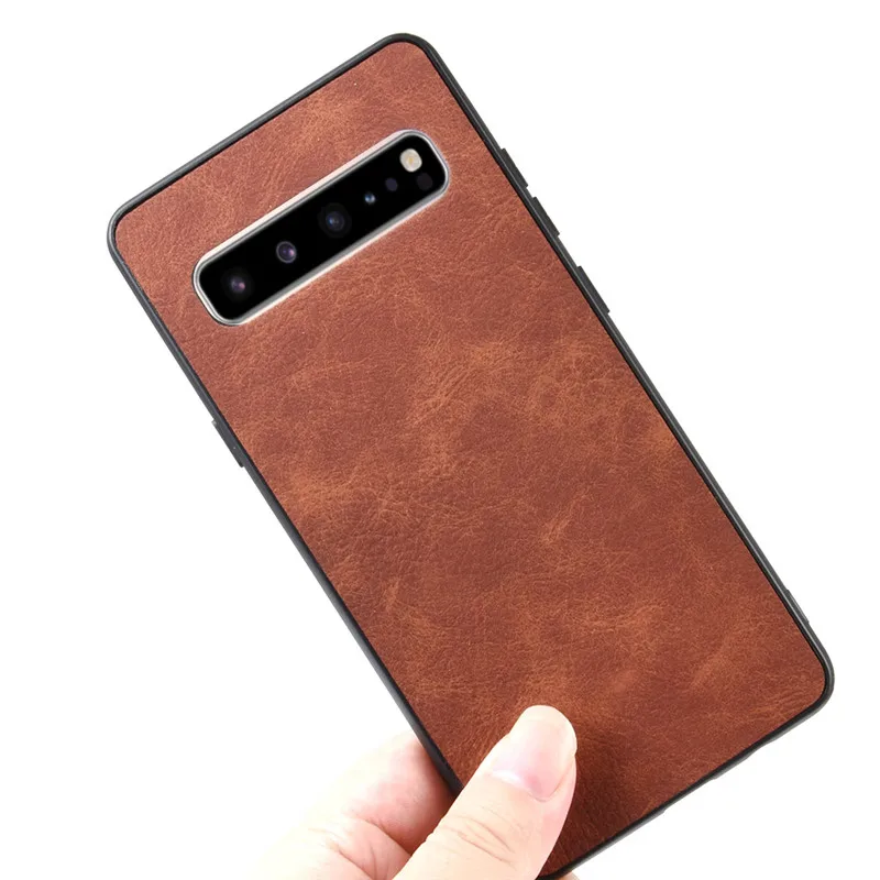 For Samsung Galaxy S10(5G) Case Skin Cover Hybrid Sheep PU Leather Hard Back Matte |