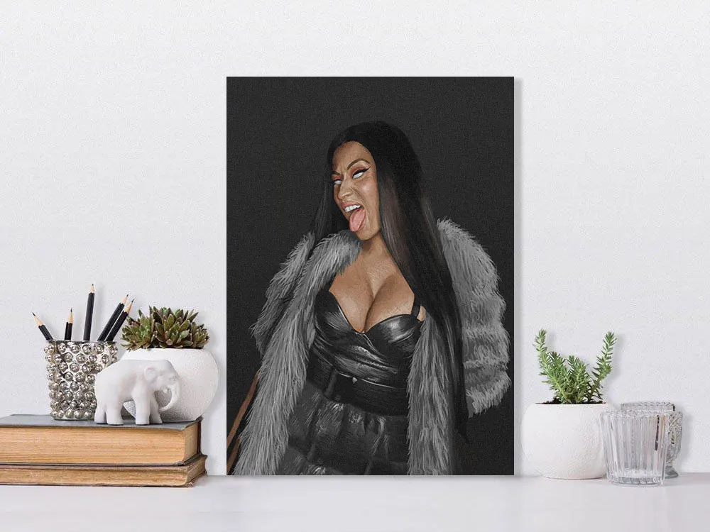 Nicki Minaj современный черный белый портрет модное настенное искусство рамка