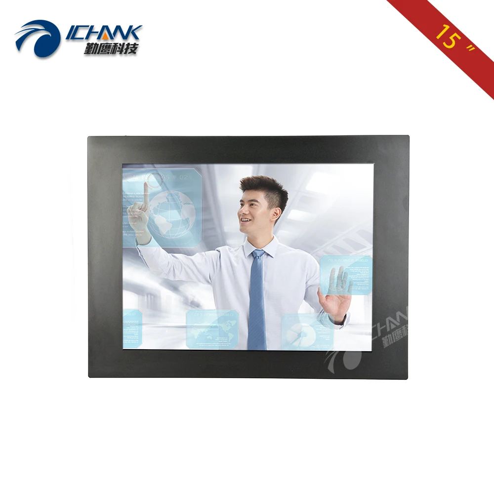 

15" inch PC Monitor Display 1024x768 HDMI-in USB Embedded Frame Driver Free Multi-point Capacitive Touch LCD Screen ZQ150TC-58D