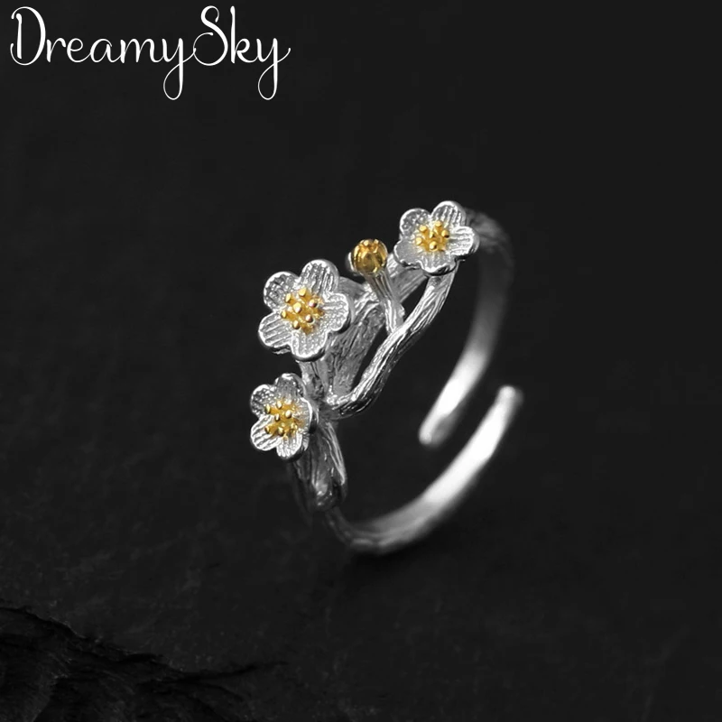 Женское кольцо с крупным цветком DreamySky винтажное свадебное ювелирное изделие из