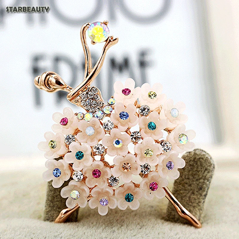 Starbeauty Perfect Ballet Girl брошь в форме цветка радуги морские стразы броши для женщин