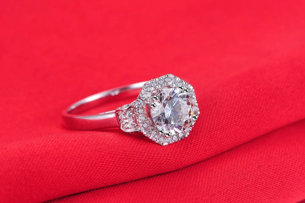 Бутиковое ювелирное изделие 1CTW 6 5 мм круглая огранка Moissanite Diamont кольцо тест