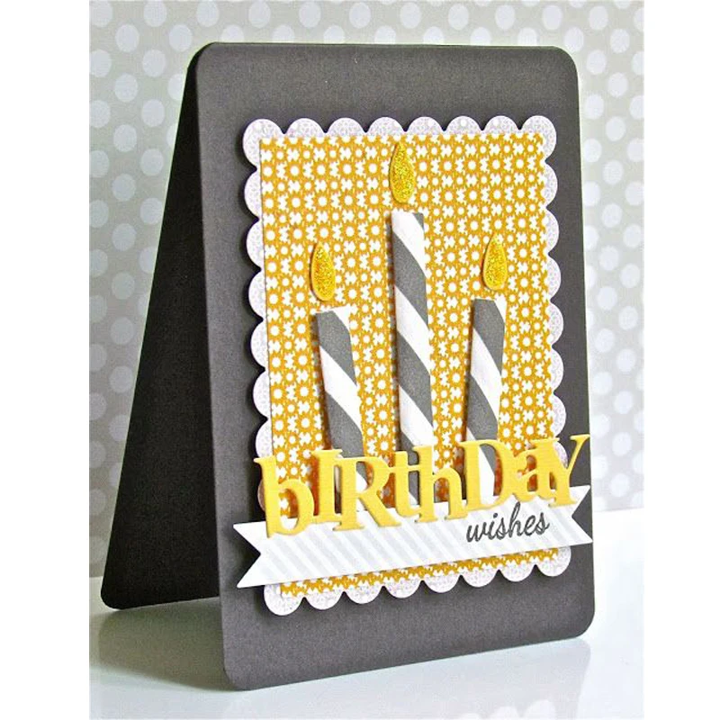 Happy Birthday English Words Cutting Dies for DIY Scrapbook Handmake Letter Template Stencil | Дом и сад