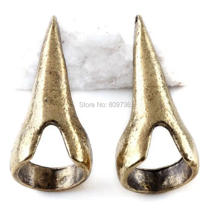 5 шт. модный крутой винтажный в стиле панк готика кольцо на кончик пальца золотые