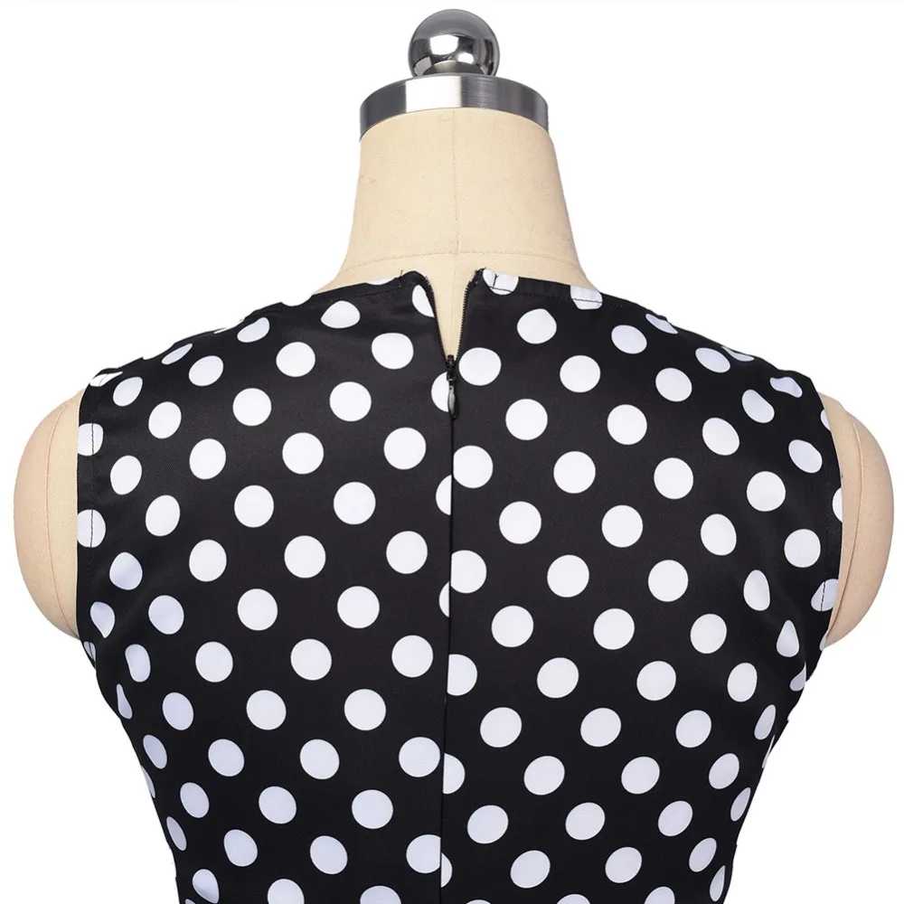 Весна и лето женщина старинные dress полька dot печати 1950 s 60 ретро рукавов о образным