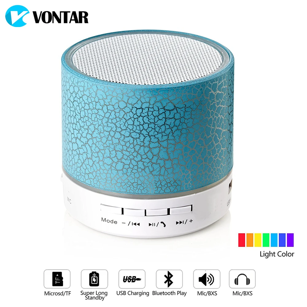 Портативный Led Bluetooth Динамик Беспроводной s Hands Free с микро сабвуфер громкий