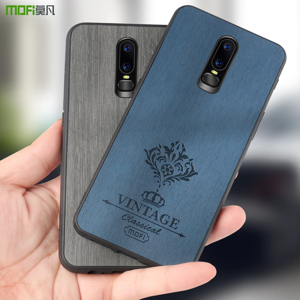 Оригинальный чехол MOFi для One Plus 6 Жесткий Чехол 1 + искусственная кожа Conque Oneplus