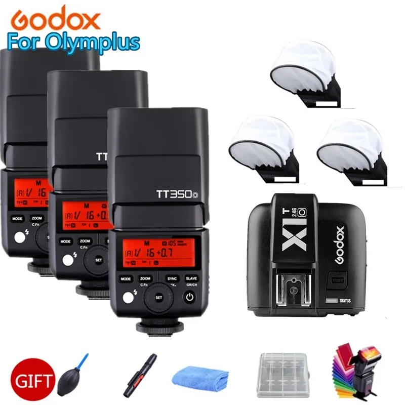 3X Godox TT350O мини беспроводная камера Speedlite вспышка TTL HSS 1/8000S для Olympus E M10 M5 II M1 PL8 PL7 PL6 PL5